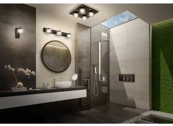 Osram -LED Plafoniera da bagno ORBIS FLAME 4xLED/5,5W/230V IP44 nera