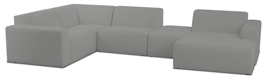 Divano angolare grigio in tessuto bouclé (a U) Roxy - Scandic