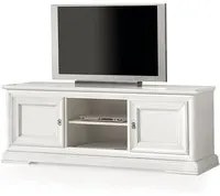 Porta tv in legno shabby 2 porte bianco 162x51x61