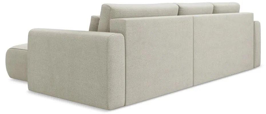 Divano angolare beige allungabile/con contenitore (con penisola a destra/con chaise lounge) Kapua – Makamii