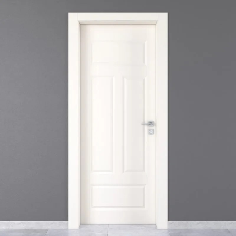 Porta interna a battente Coconut Groove in MDF colore bianco, L 70 x H 210 cm, apertura a sinistra