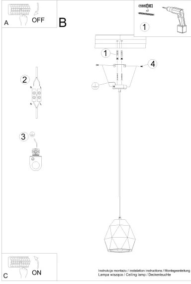 Sollux SL.1251 - Lampadario a sospensione con filo MINT 1xE27/15W/230V ceramiche