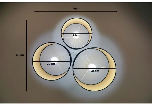 Duolla - Plafoniera ROLLER TRIO 3xE27/60W/230V nero/oro