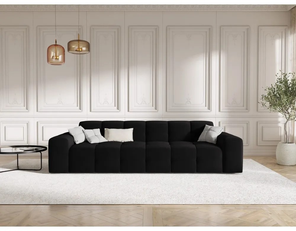 Divano in velluto nero 255 cm Kendal - Micadoni Home
