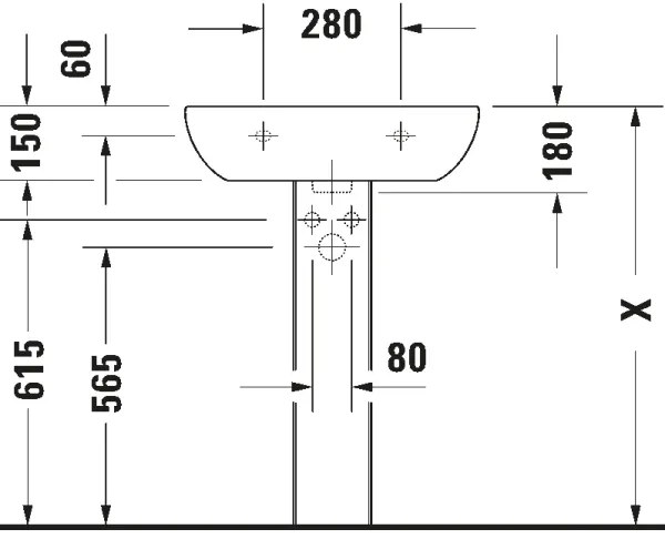 Duravit 23106000002 - Lavabo sospeso D-CODE 60x46 cm ceramica/bianco lucido