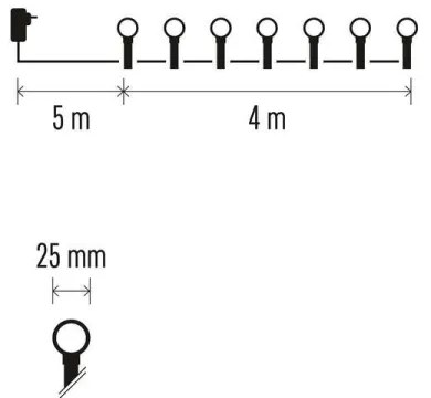 Catena LED da esterno natalizia 40xLED/9m IP44 multicolore