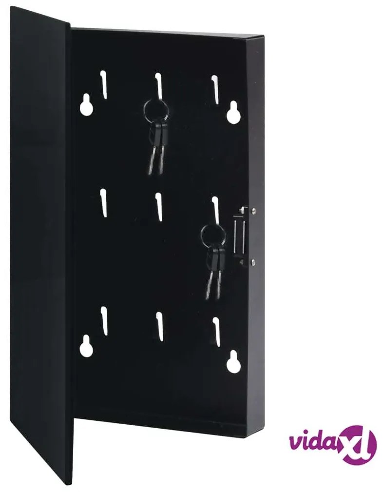 vidaXL Cassetta Portachiavi con Lavagna Magnetica Nera 35x35x5,5 cm