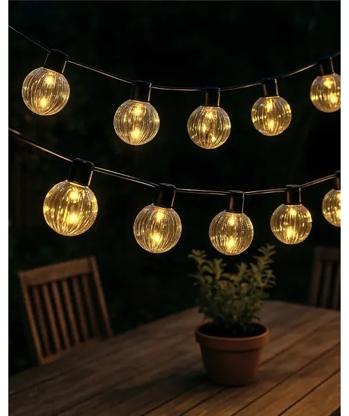 Catena luminosa decorativa LED per esterni 10xLED/0,15W/230V 6,8 m IP44 nero/fumé