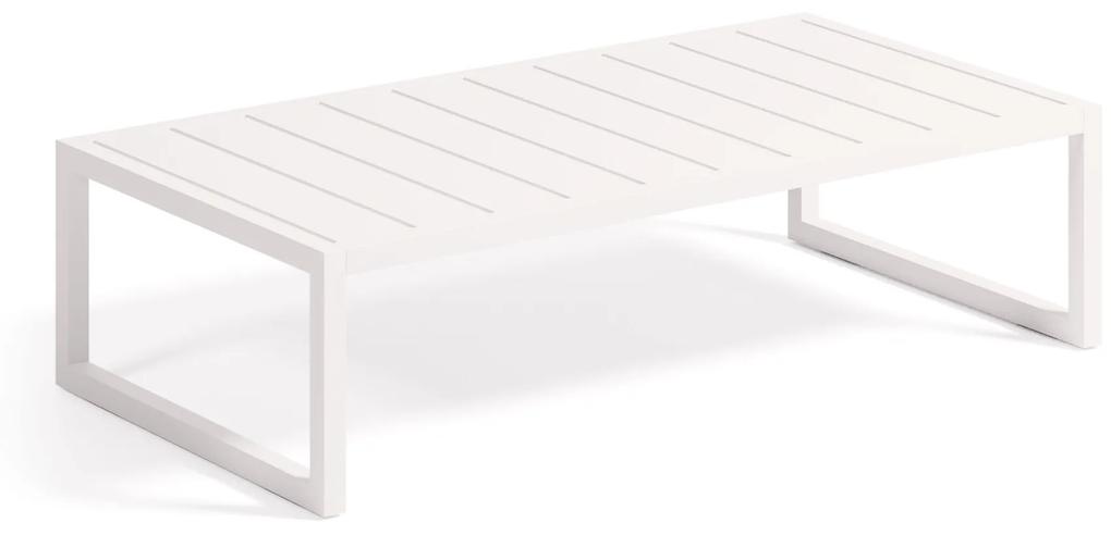 Kave Home - Tavolino 100% da esterno Comova in alluminio bianco 60 x 114 cm