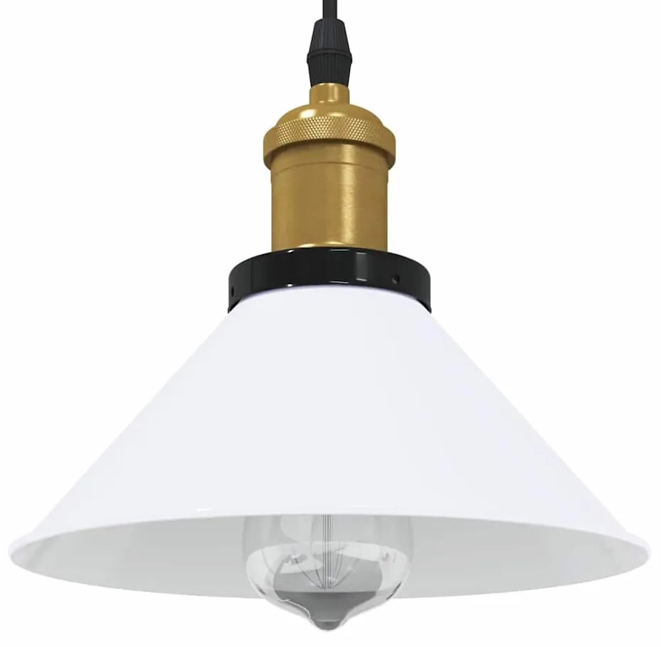 Lampada Sospensione Regolabile E27 Bianco Lucido Ø22cm Metallo /