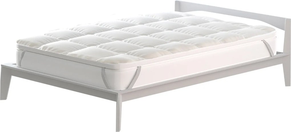 Topper Matrimoniale Trapuntato 600 gr/mq con Elastici Plus Bianco...