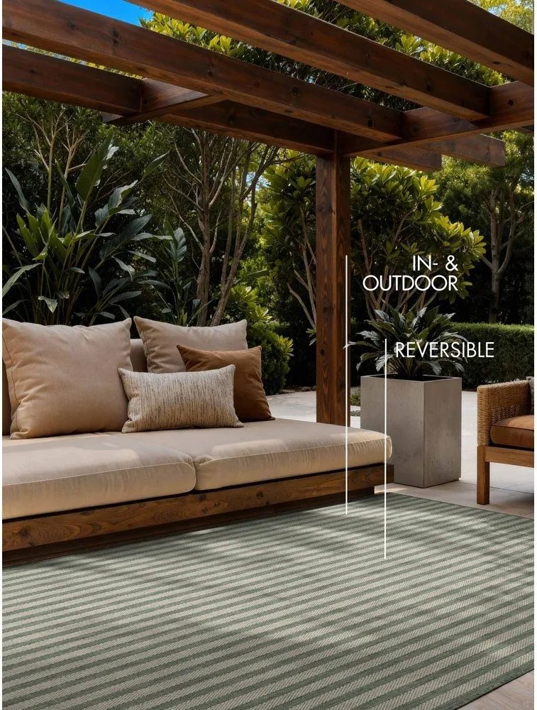 Tappeto da interno/esterno verde/color crema 120x170 cm Haringey Linley – Ted Baker