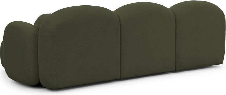 Divano angolare verde (con penisola a destra/con chaise lounge) con rivestimento in bouclé Orbit – Ropez