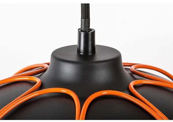 Rabalux 72034 - Lampadario a sospensione con filo SVENS 1xE27/60W/230V nero/arancione