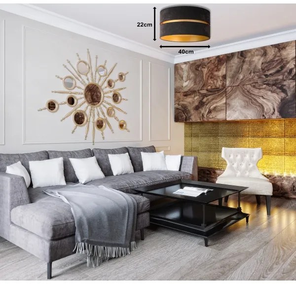 Duolla - Plafoniera DUO 1xE27/40W/230V diametro 40 cm nero/oro