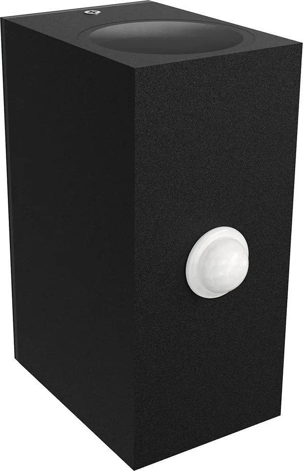 Applique GU10 con Sensore di Movimento IP65 Bidirezione - Nera