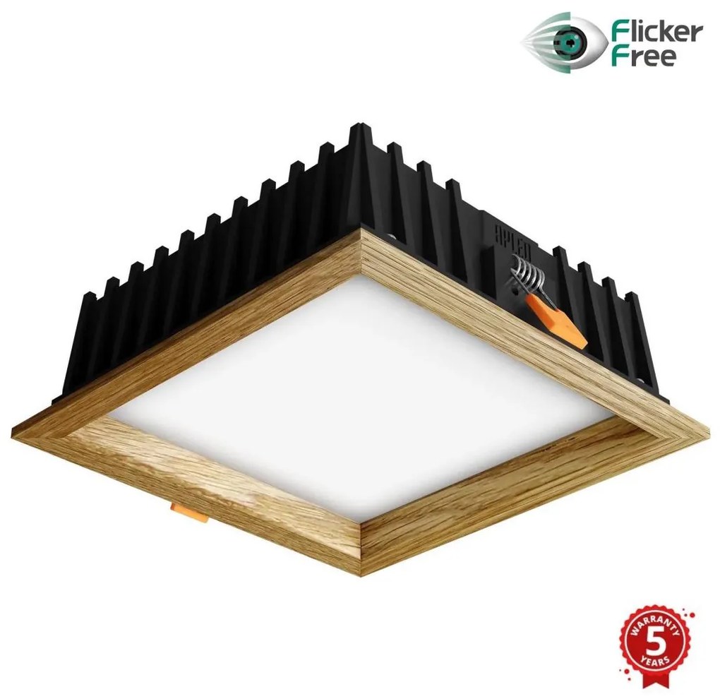 APLED - Lampada LED SQUARE WOODLINE LED/12W/230V 3000K 17x17 cm quercia legno solido