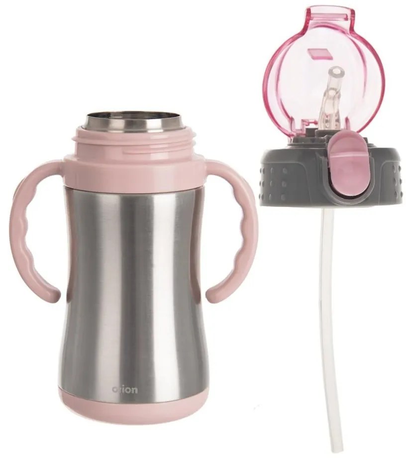 Biberon in acciaio inox rosa chiaro 330 ml - Orion