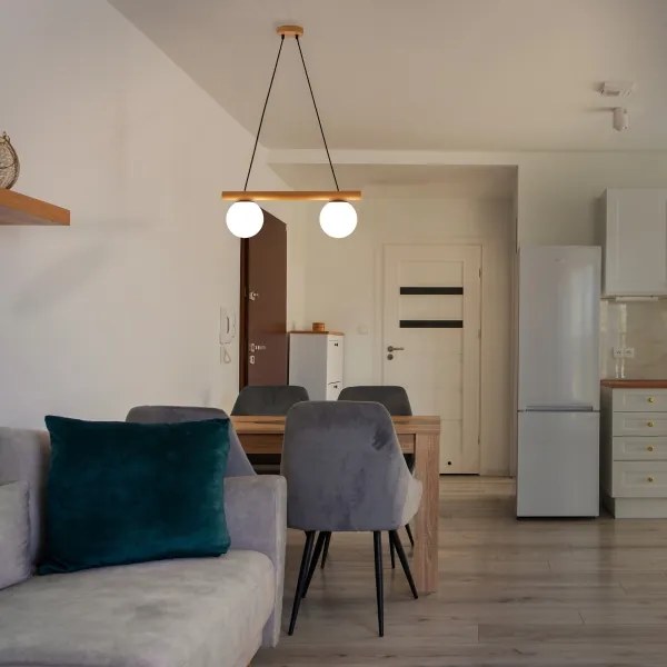 Lampada a sospensione con cavo WOODSTOCK 2xE27/15W/230V legno/nero