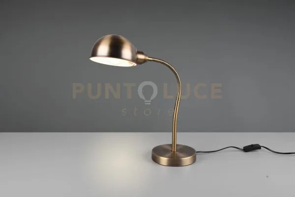 Lampada perry flessibile h.46cm ottone invecchiato 504900104