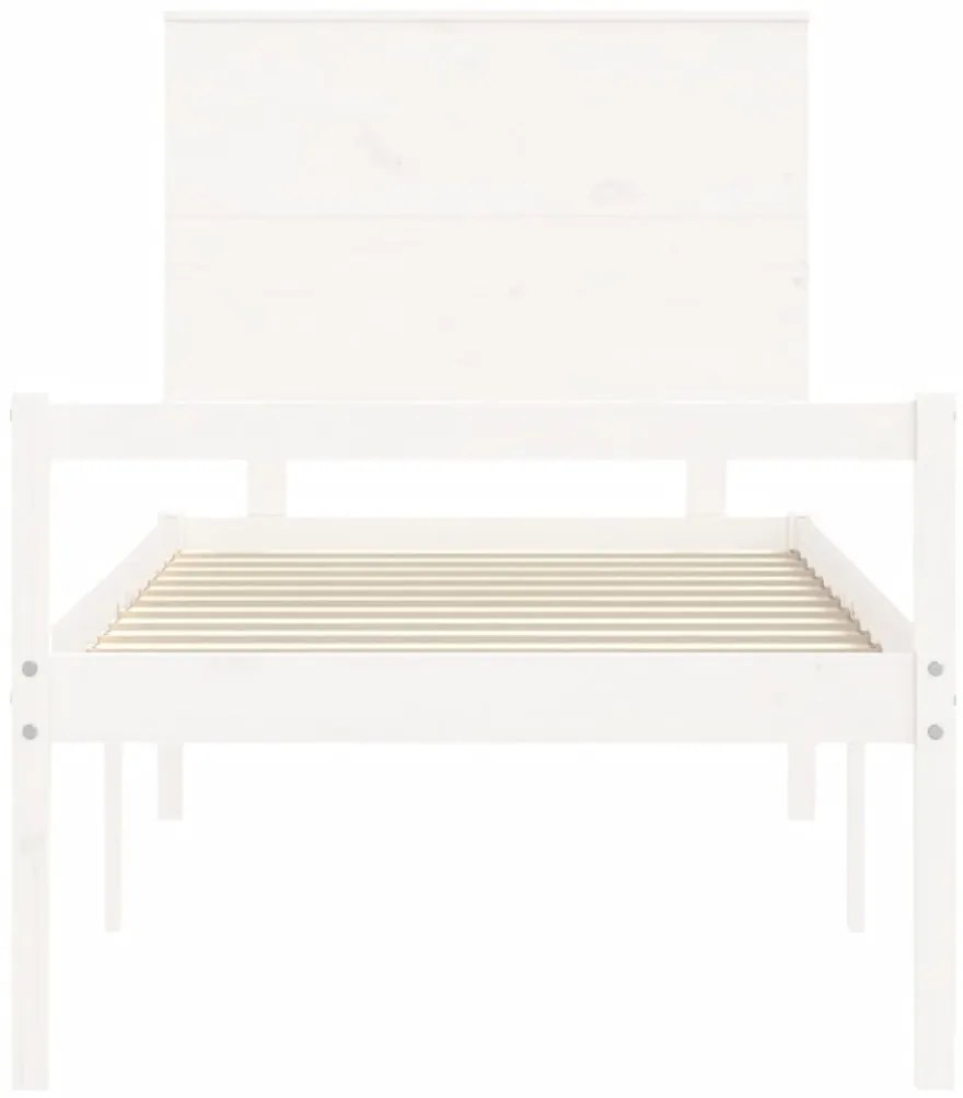 Letto per Anziani Bianco Testiera Small Single Legno Massello