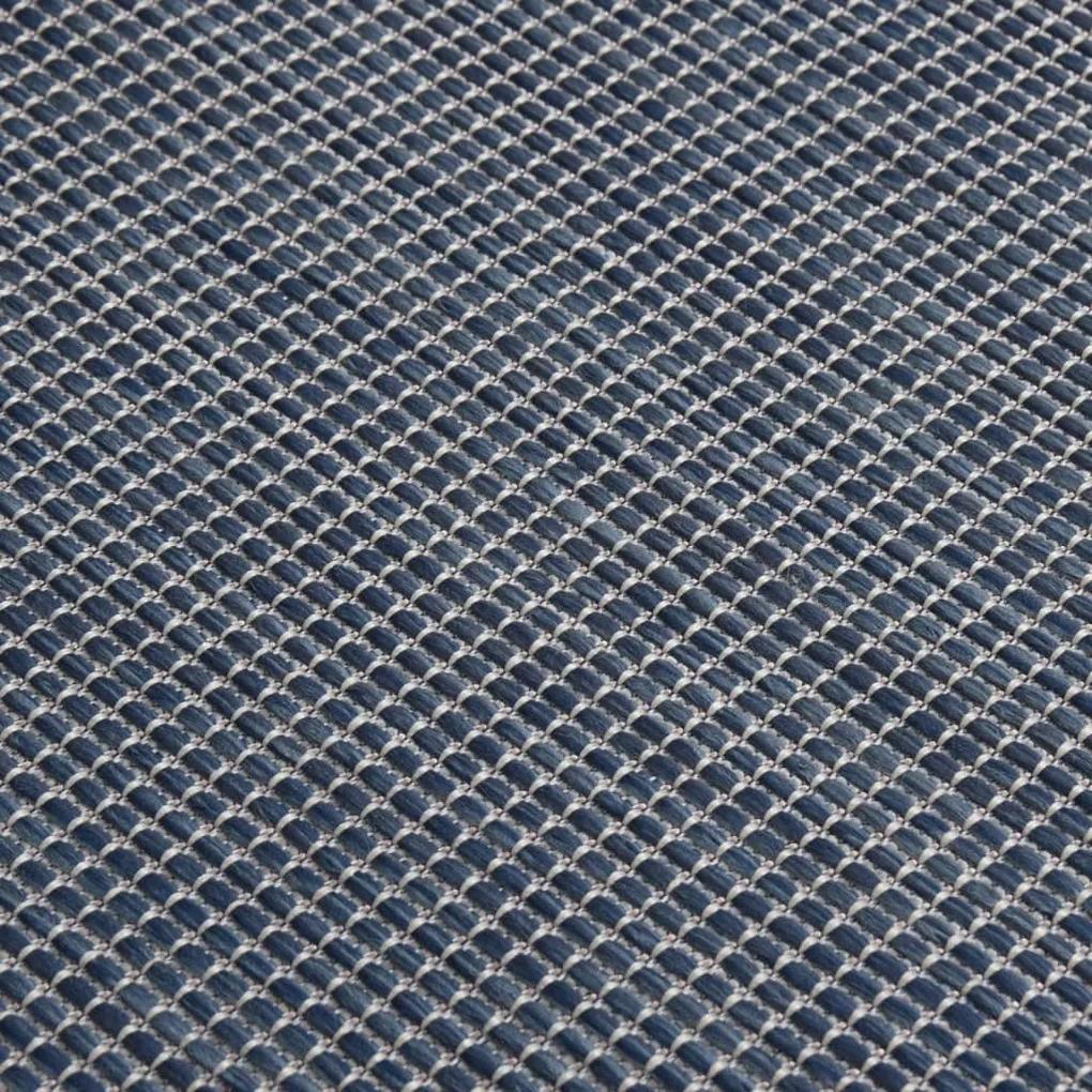 Tappeto da Esterni a Tessitura Piatta 80x150 cm Blu
