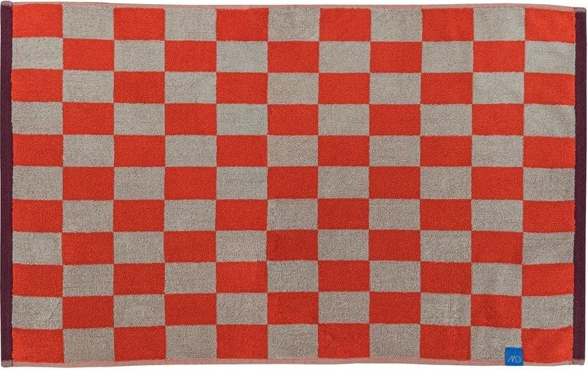 Tappetino per il bagno arancione/beige in cotone organico per la doccia 50x80 cm Retro – Mette Ditmer Denmark