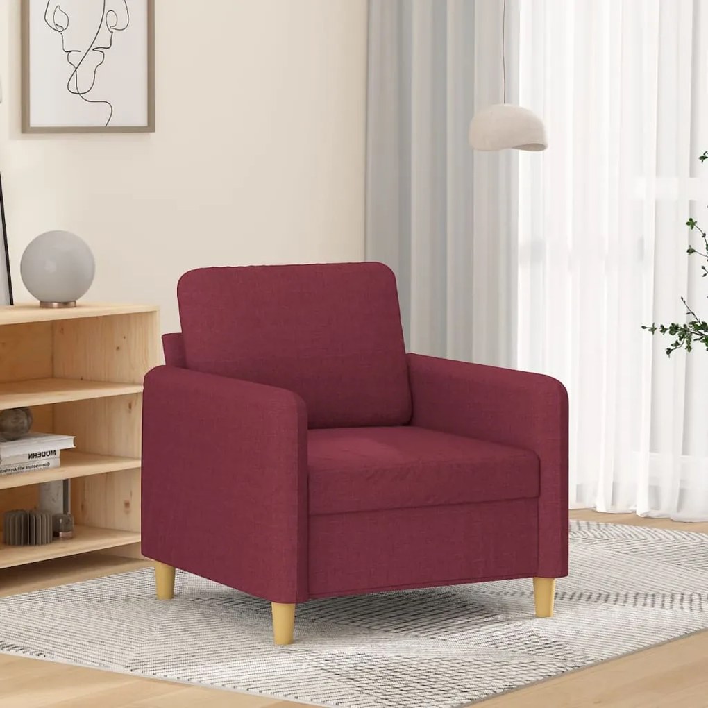 Poltrona Rosso Vino 60 Cm İn Tessuto /