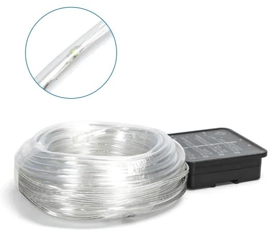 Aigostar - Catena di Natale solare a LED 100xLED/8 funzioni 12m IP65 bianco freddo