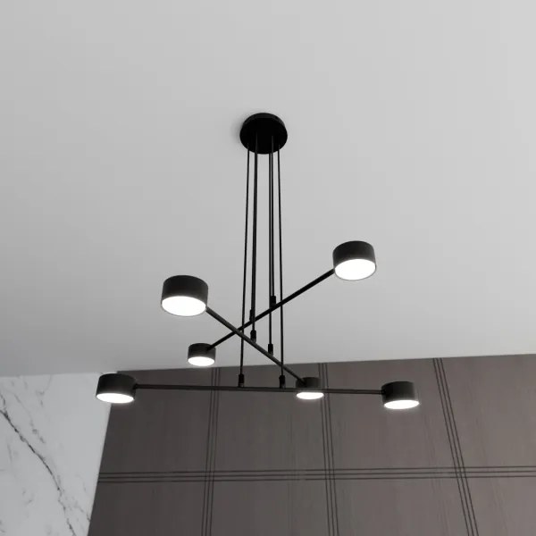 Lampadario a sospensione con filo MODUS 6xGX53/10W/230V nero