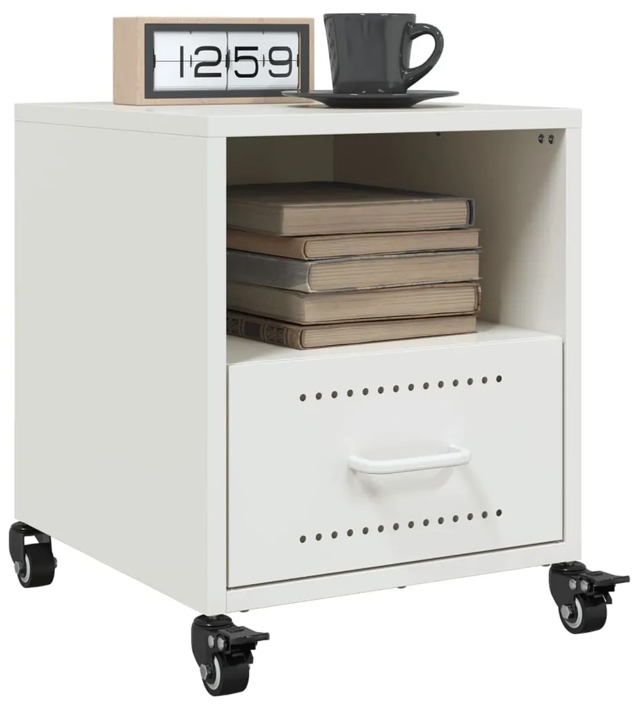 Comodini 2 Pz Bianchi 36x39x43,5 Cm İn Acciaio /