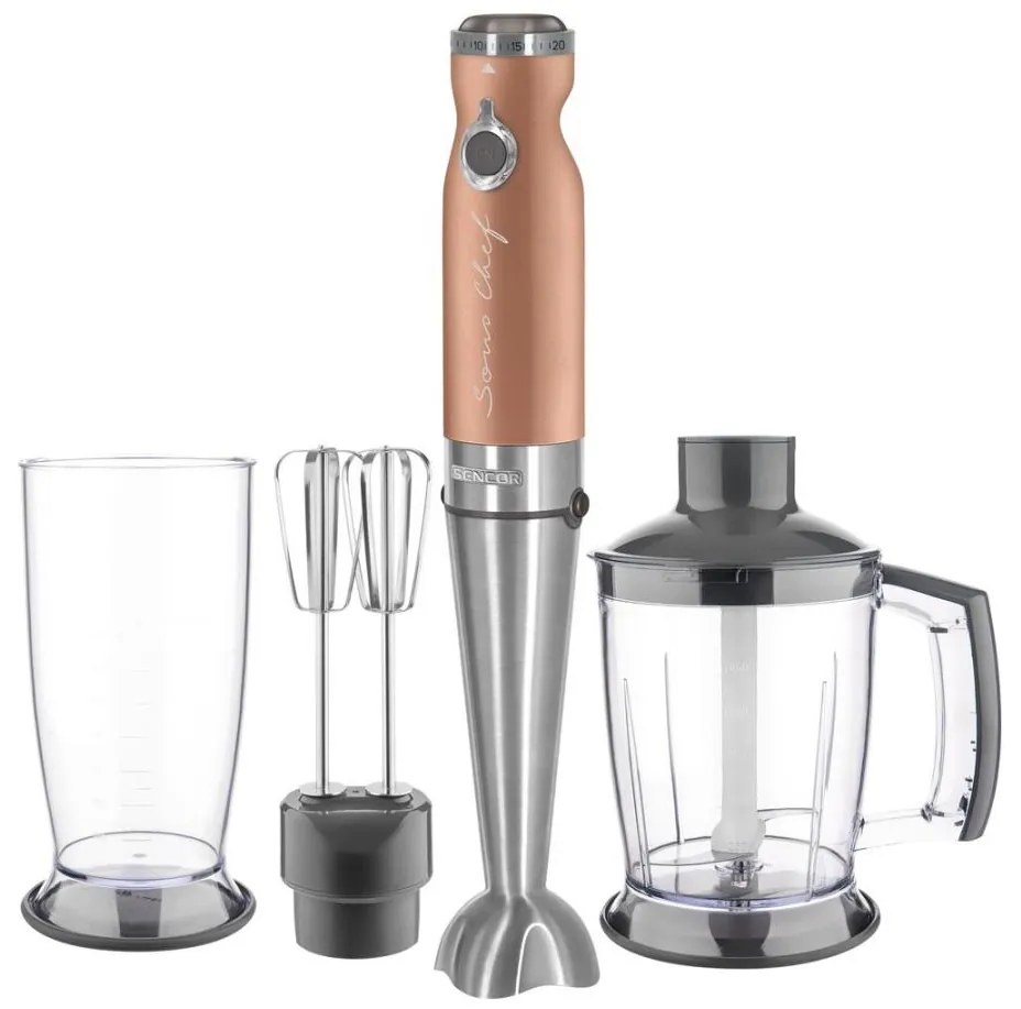 Sencor - Frullatore a immersione 4in1 1200W/230V acciaio inox/rame