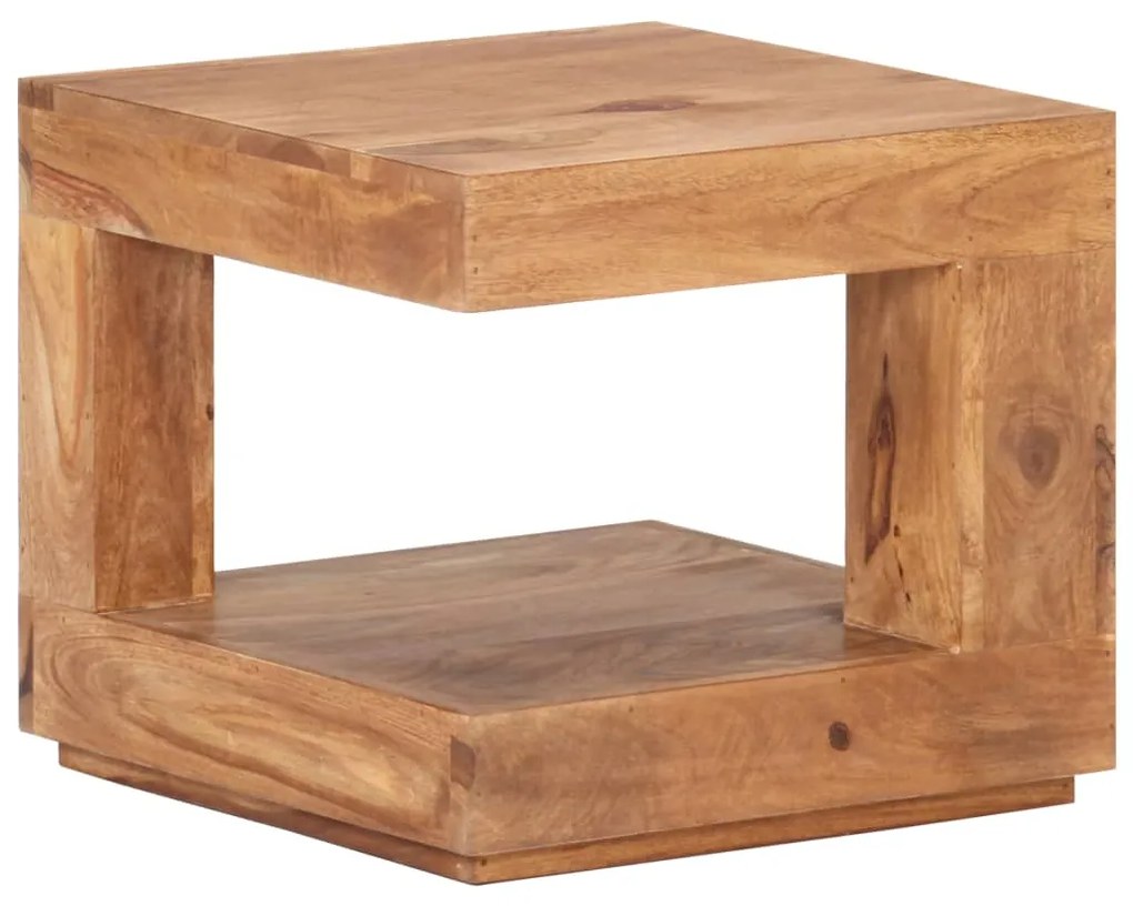 Tavolo Da Salotto 45x45x40 Cm İn Legno Massello Di Acacia /