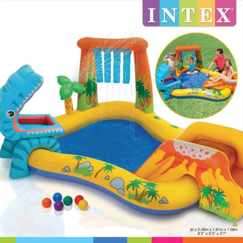 Piscina Gonfiabile Dinosaur Play Center 249x191x109 cm 57444NP Intex