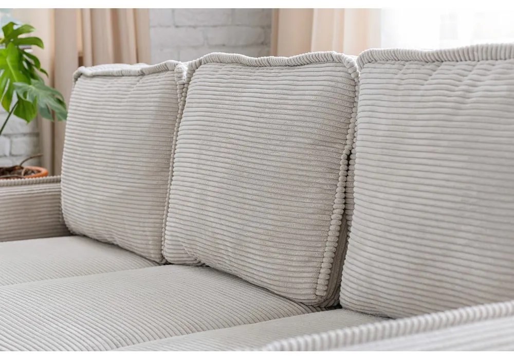 Divano letto variabile in velluto a coste beige divano ad angolo Tori - Bonami Selection