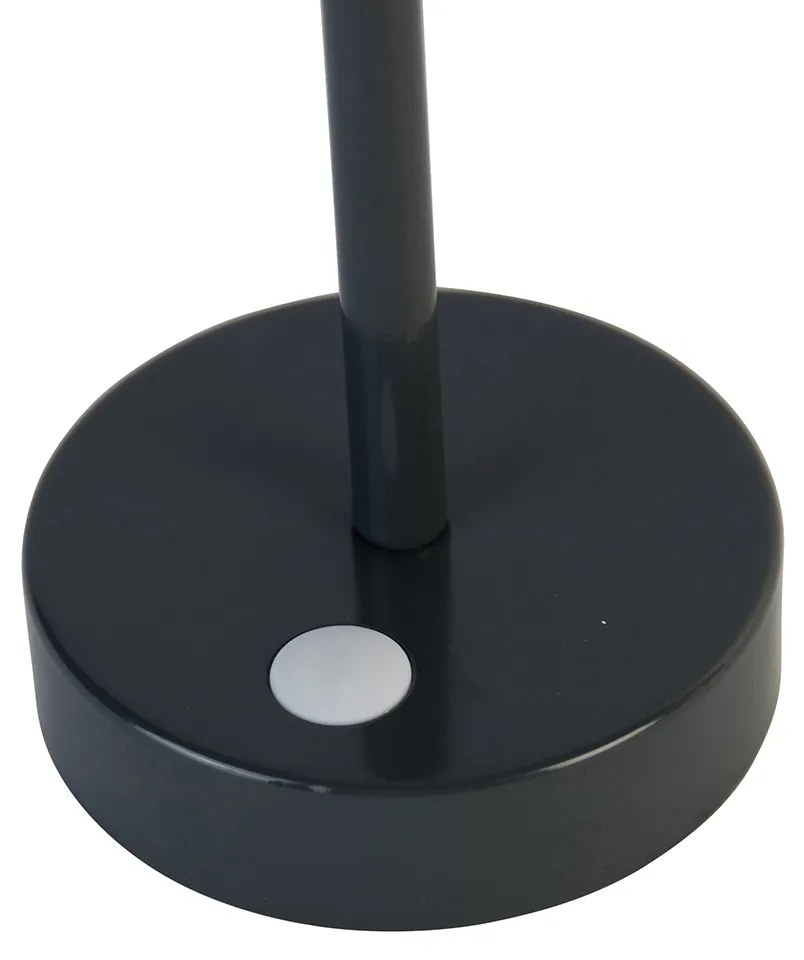 Lampada da tavolo grigio scuro con LED ricaricabile con dimmer touch - Renata