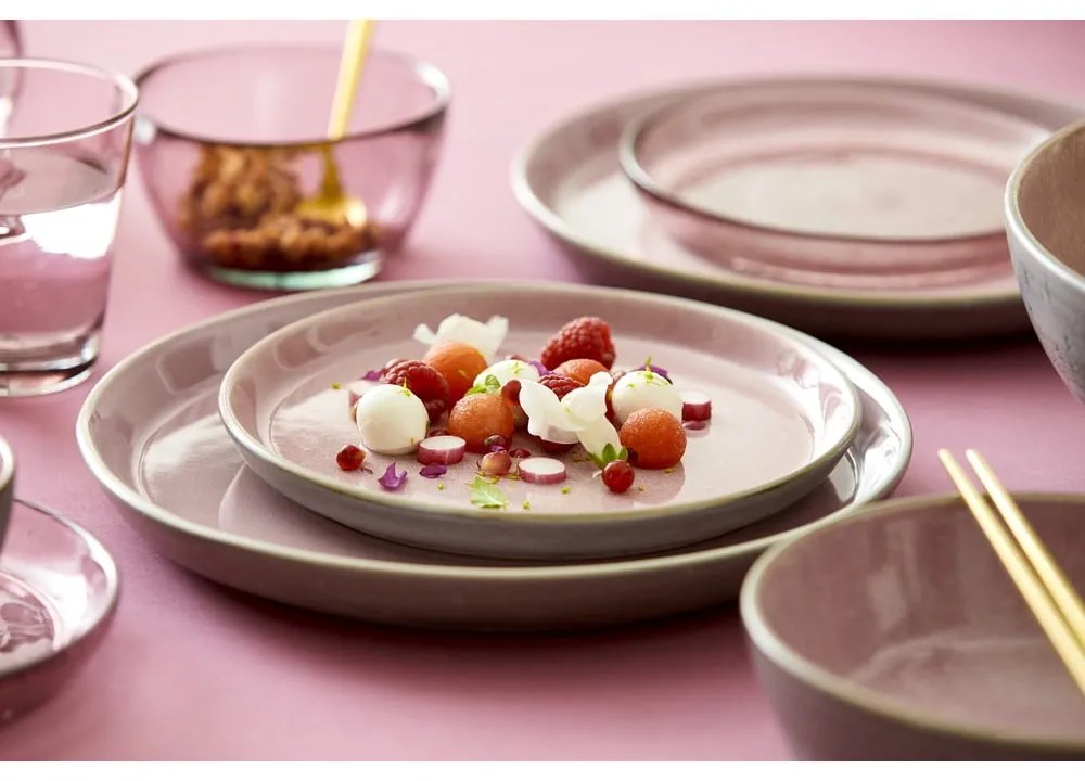 Piatto rosa/grigio in gres ø 27 cm Gastro Grey/Light Pink – Bitz