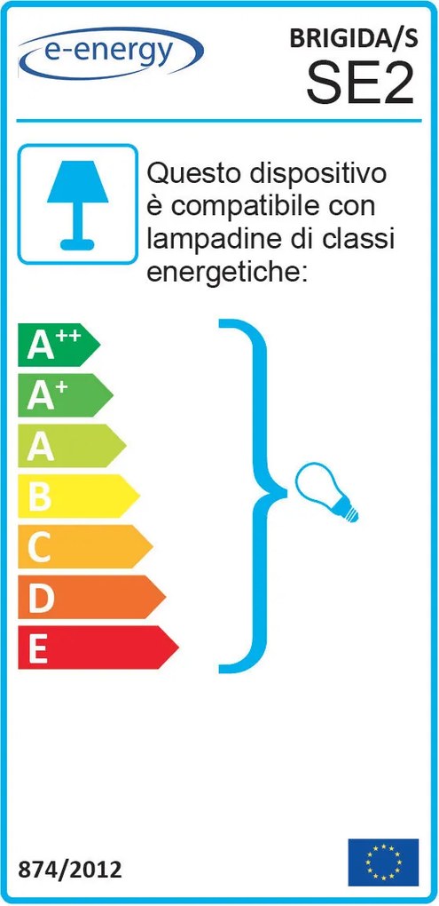 Sospensione D50 1xE27 Montatura Bianca Vetro Lastra Bianco E-Energy Brigida...