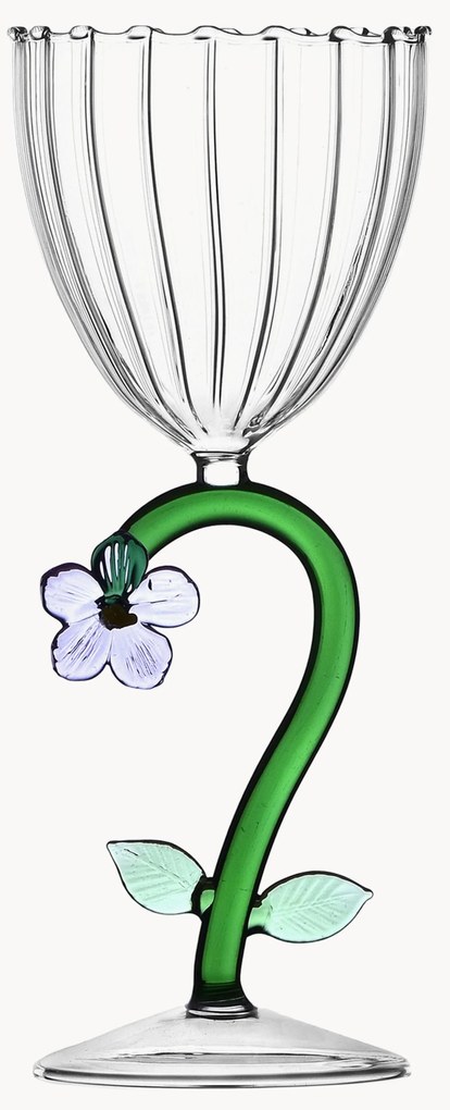 Calice vino bianco in vetro borosilicato fatto a mano Botanica