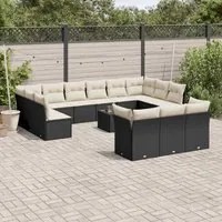 Set Divani da Giardino 14pz con Cuscini in Polyrattan Nerocod mxl 87548