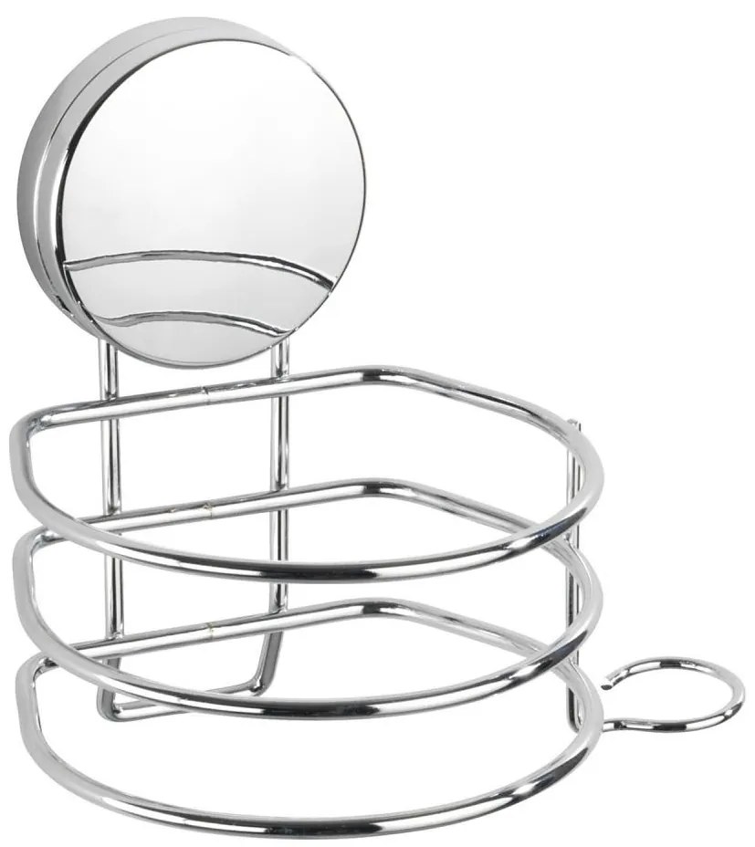 WENKO 24857100-Supporto per asciugacapelli STATIC-LOC + OSIMO 14x13 cm cromo lucido