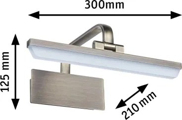 Paulmann 95568 - Lampada per quadri LED 6W RENAN 230V 30 cm ottone