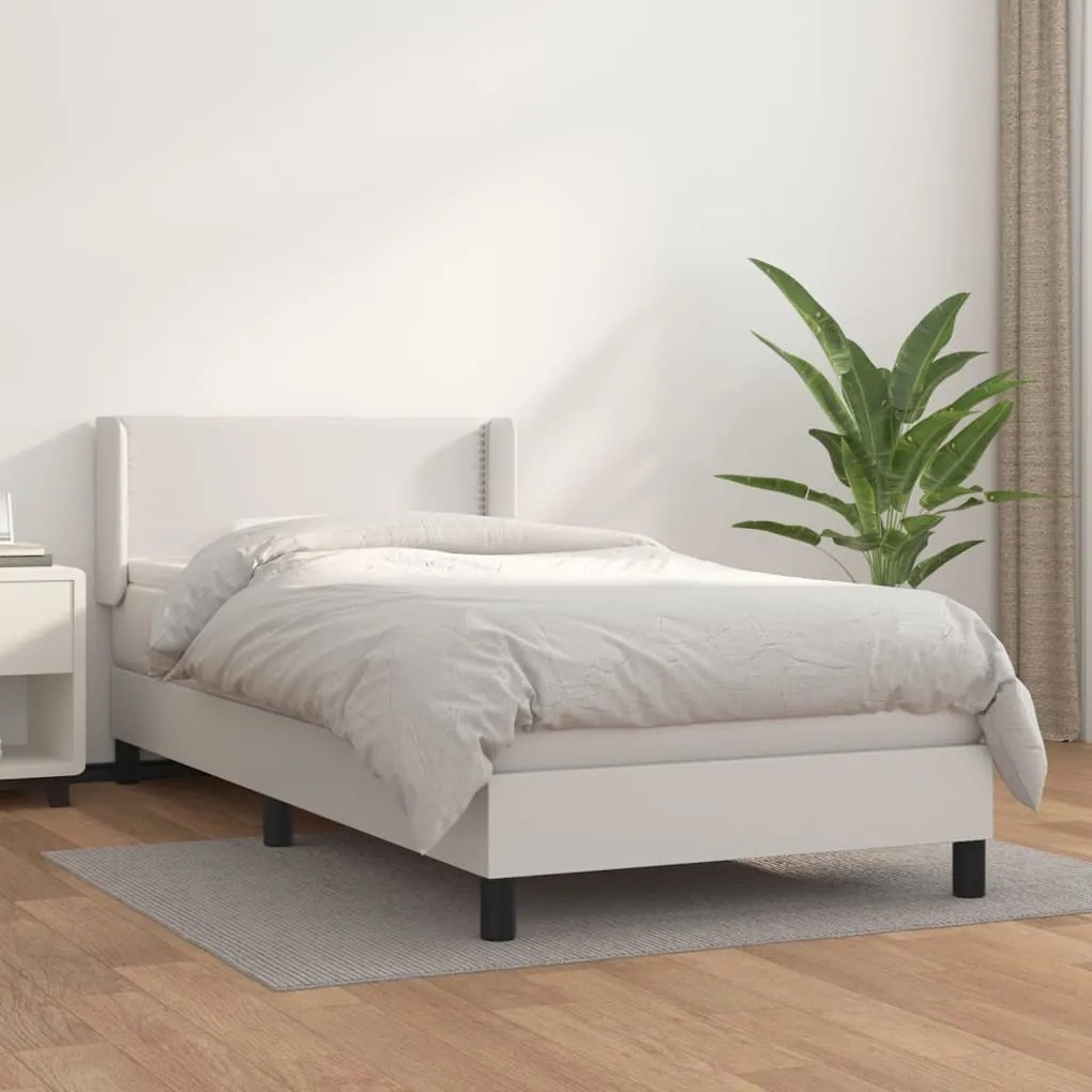 Giroletto A Molle Con Materasso Bianco 80x200 Cm İn Similpelle /