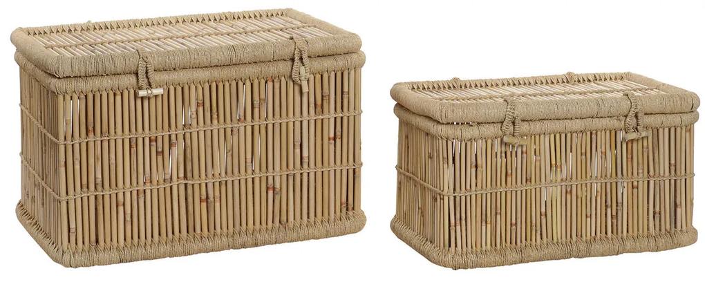 Set di Bauli DKD Home Decor 74 x 46 x 46 cm Corda Bambù