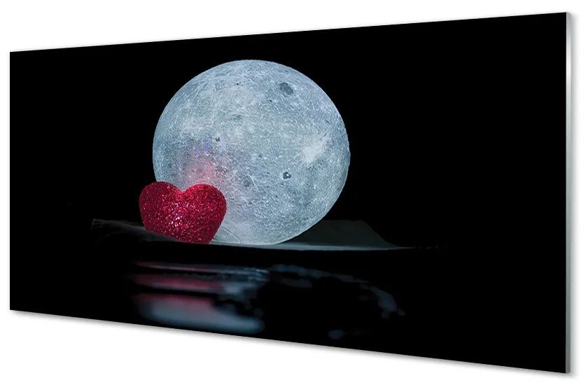 Quadro acrilico Il cuore della luna 100x50 cm 2 appendini