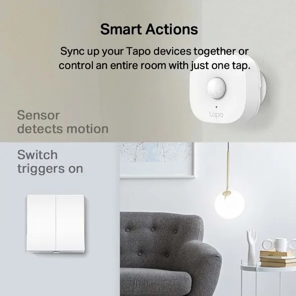 TP-Link - Interruttore intelligente per illuminazione a due pulsanti 2xAAA Wi-Fi