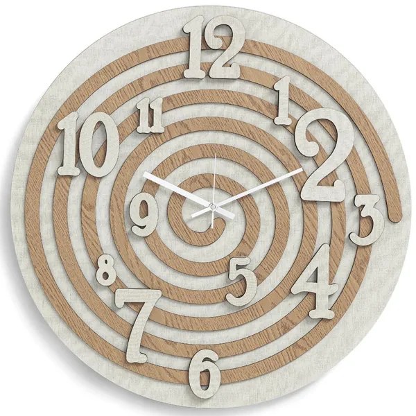 Orologio da parete rotondo D30 cm in legno laminato TTE - SPIRALE