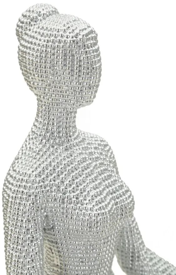 Donnina Yoga Silver CM 20,5X15,5X23 Elegante Decorazione