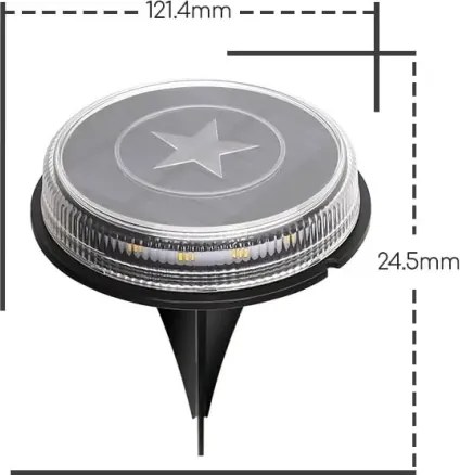Aigostar - Lampada solare LED LED/0,6W/5,5V 24,5 cm 3200K IP66 nero