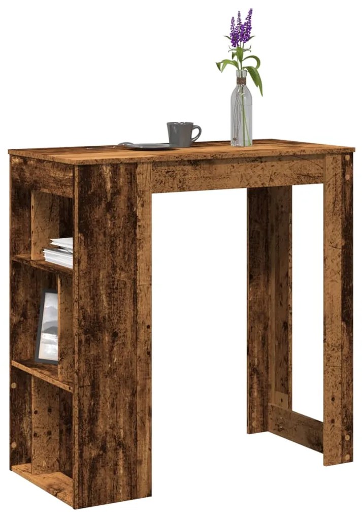 Tavolo Bar Con Rastrelliera Antico 102x50x103,5 Cm Multistrato /